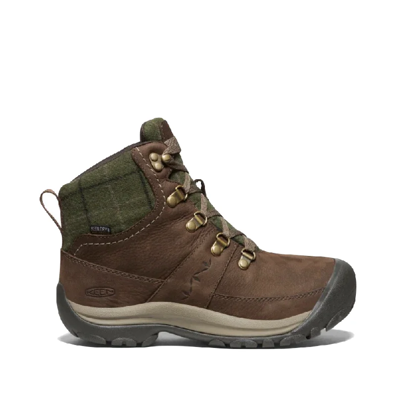 KEEN Women's Kaci III Waterproof Boot in Dark Earth/Green Plaid