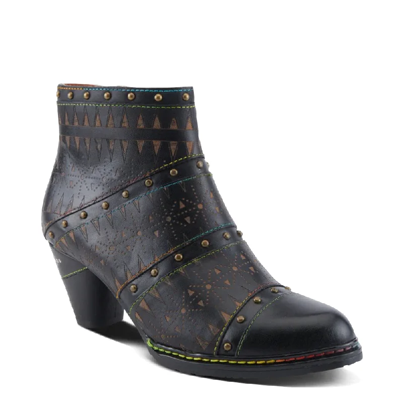 Spring Step Women's Niobe Heeled Boot in Black Multi