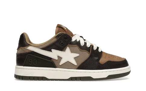 A Bathing Ape Bape SK8 Sta Brown Ivory