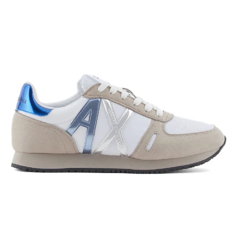 ARMANI EXCHANGE Logo Microfiber Sneakers Women XDX031-WHTMTL