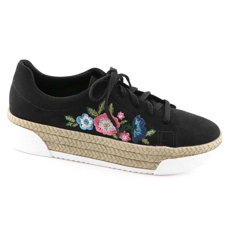 Black Microfiber with Embroidery Casual shoe (978.002)