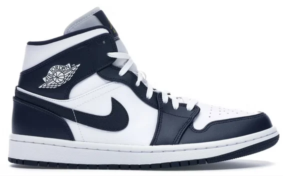 Jordan 1 Mid White Metallic Gold Obsidian