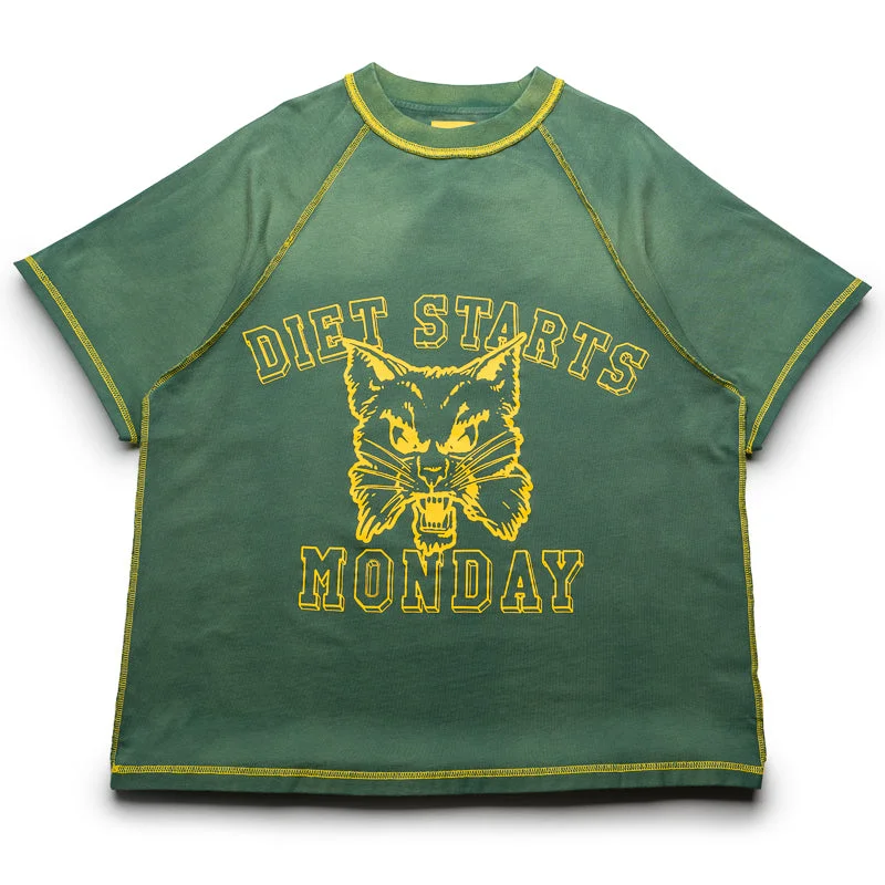 Diet Starts Monday Wildcat Raglan - Hunter/Yellow