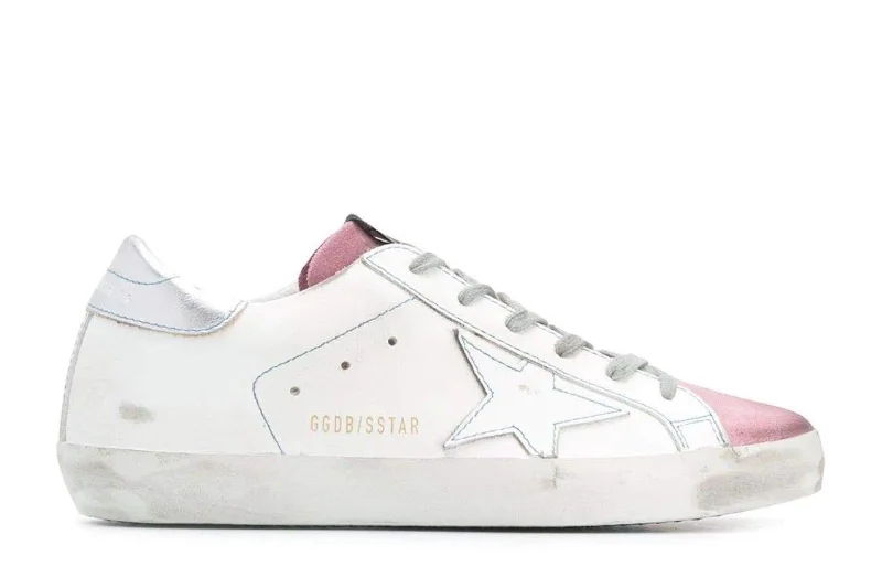 Golden Goose Super-Star White And Pink Turquoise Stitching (W)