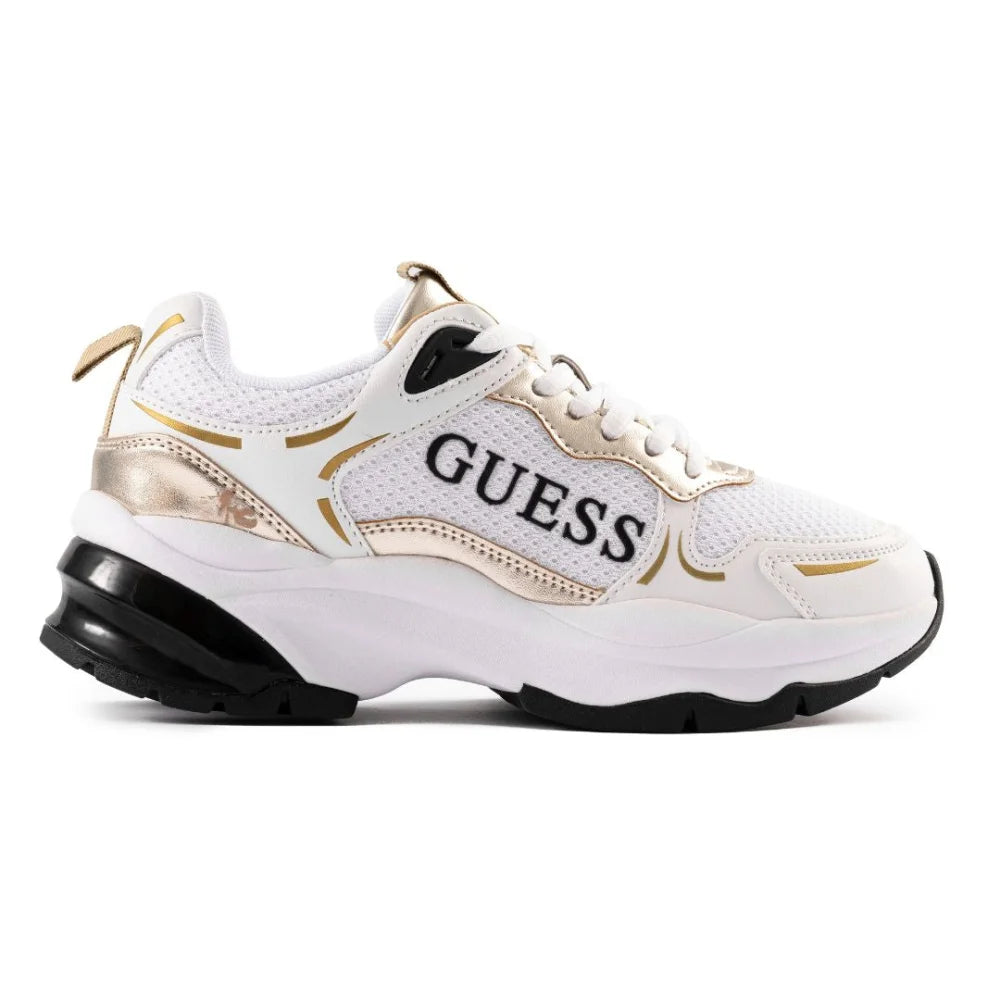 GUESS Tamaa Metallic Mesh Sneakers Women - WHTGLD