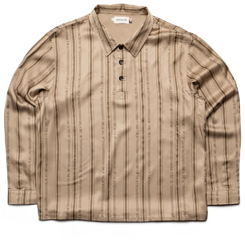 Honor The Gift Honor Stripe L/S Henley - Tan