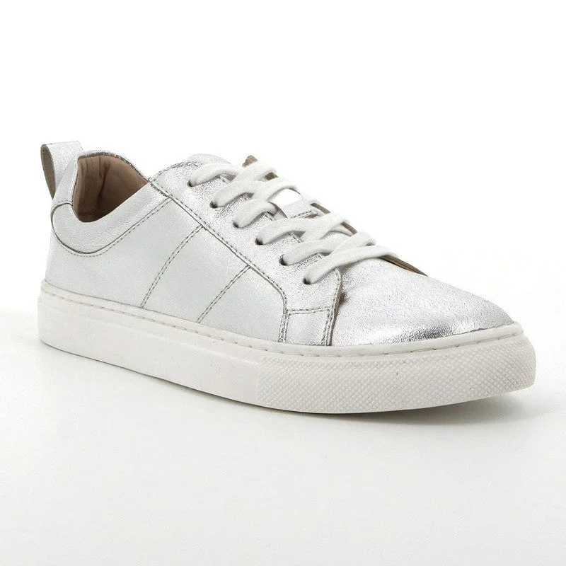 Hush Puppies Mistry Leather Sneaker - Silver