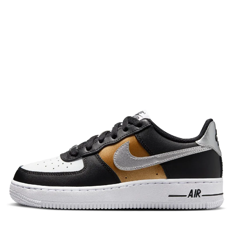 Nike Air Force 1 (GS) - Black/Metallic Silver