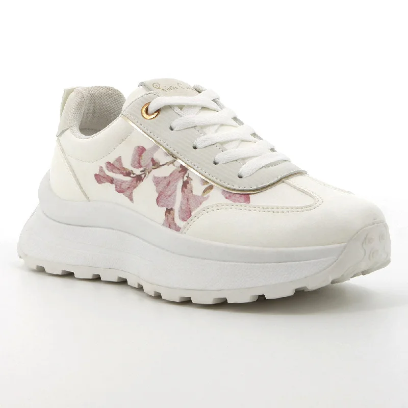 Pierre Cardin Fluers 3 Printed Lace Up Sneaker - White Multi