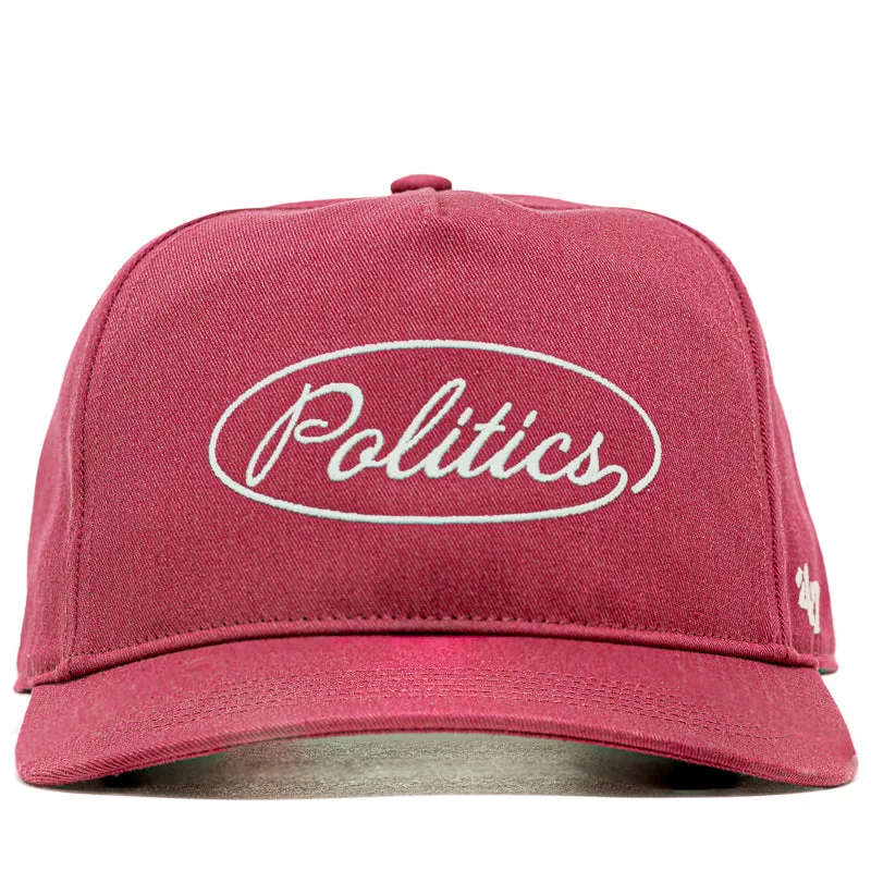 Politics Alternate Script Logo Snapback - Maroon