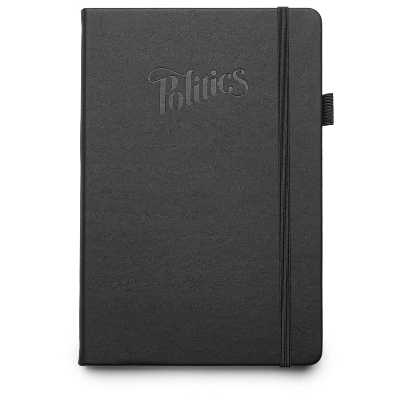 Politics Leather Notebook - Black