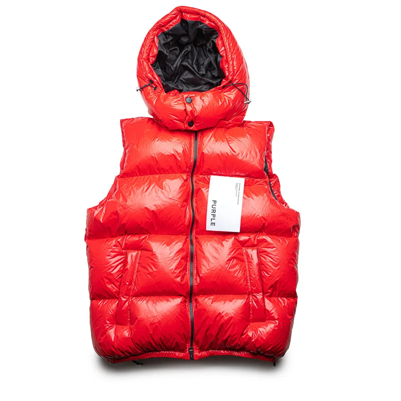 Purple Brand Nylon Puffer Vest - Red