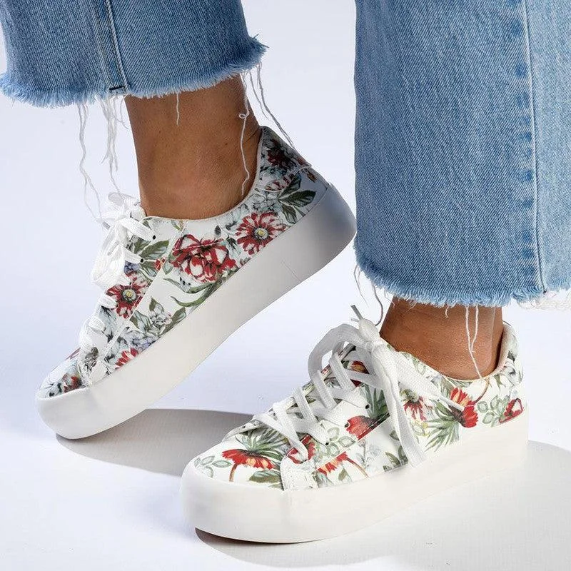 Soft Style by Hush Puppies Fordan Floral Sneaker - White