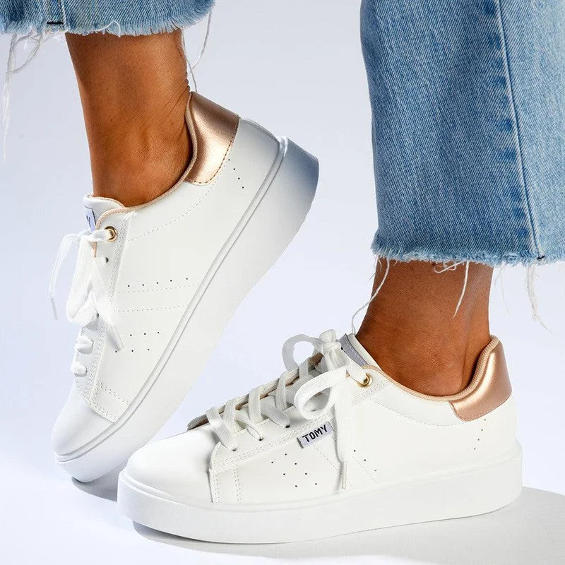 Tomy Zoya Sneaker - Off White / Rose Gold