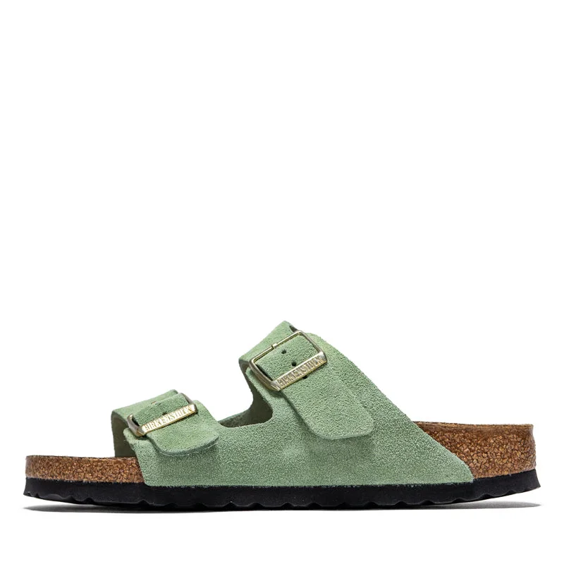 Women's Birkenstock Arizona Soft Footbed Suede - Green Tea